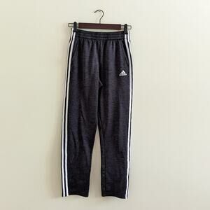 Adidas 3 Stripe Athletic Pants Sz L/14-16 Heathered Charcoal Pockets